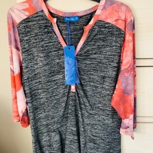 Brand New Speckled Gray Tunic Top Sz 1X
